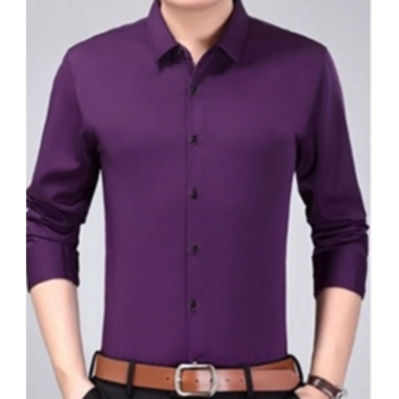 Áo Sơ mi nam đỏ đô dài tay vải không nhăn | BigBuy360 - bigbuy360.vn