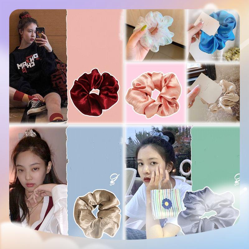 Dây cột tóc, buộc tóc scrunchies phi bóng nhiều màu [3.24]