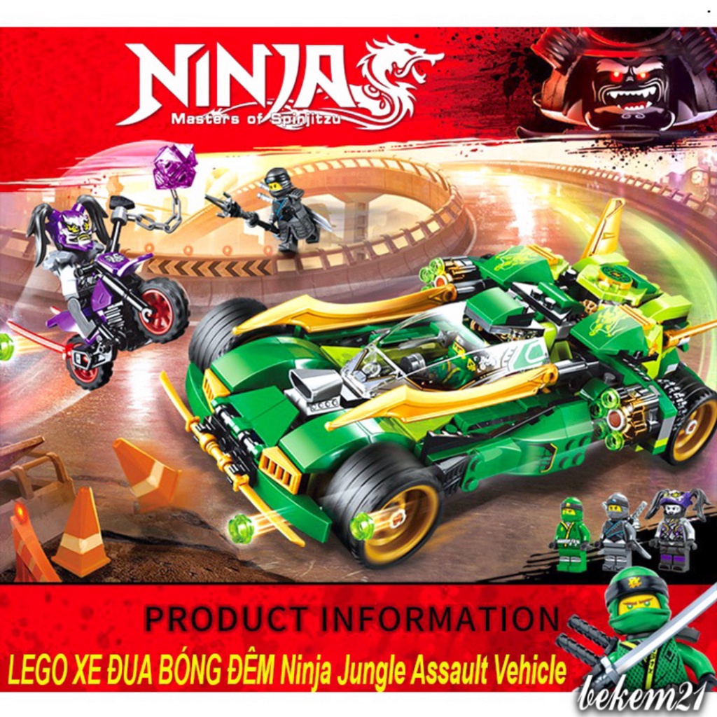 Bán (có sẵn) lắp ráp Lego Ninjago zimo 4013 81642 76061 Xe Đua Bóng Đêm Của Ninja Jungle Assault Vehicle