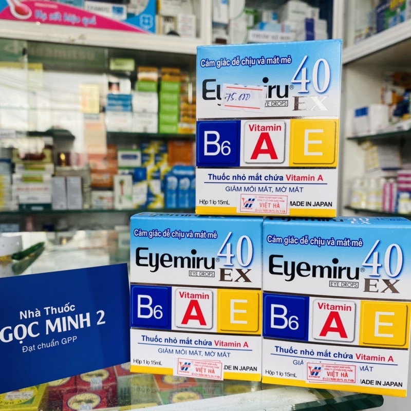 ✅  Nước Nhỏ Mắt Eyemiru 40EX  Bổ Sung Vitamin A,E,B6 Cho Mắt, Giảm Mỏi Mắt, Mờ Mắt