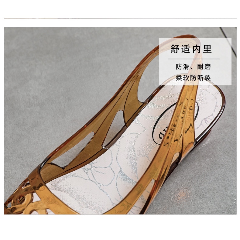 Giày Sandal Nhựa Trong Suốt Đế Thấp Thời Trang Cho Nữ