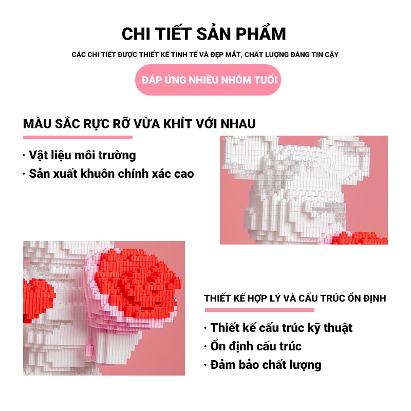 Bộ Đồ Chơi Lắp Ráp Hình Chú Gấu Độc Đáo Thú Vị