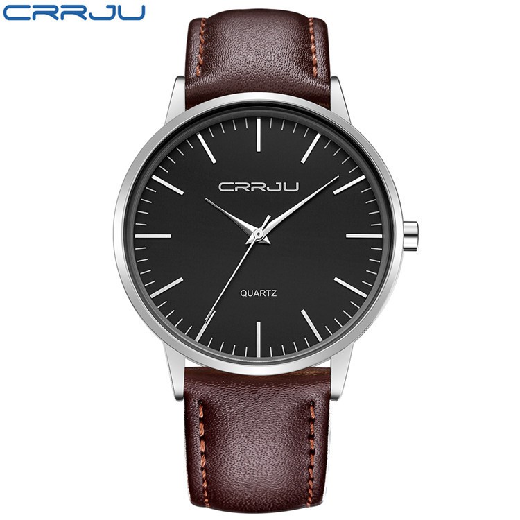 Đồng Hồ CRRJU 2117 Cho Nam Dây Đeo Da Sang Trọng Máy Thạch Anh Cao Cấp