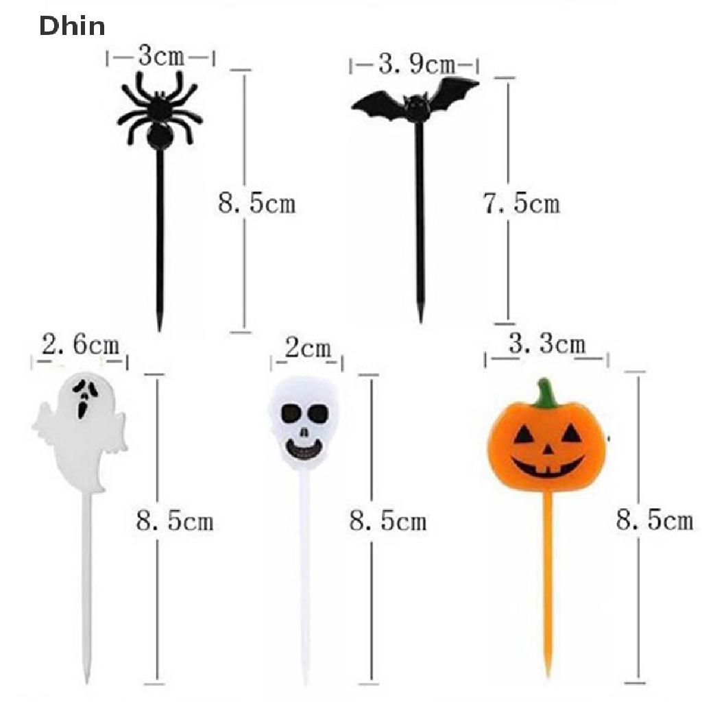Set 10 Nĩa Ăn Trái Cây / Bánh Ngọt Bằng Nhựa Phong Cách Halloween