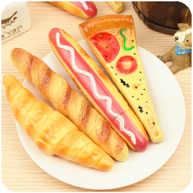 Bút Bi Mực Đen Hình Bánh Mì Pizza - Bánh Mì - Xúc Xích Ngòi 0.5mm Dễ Thương