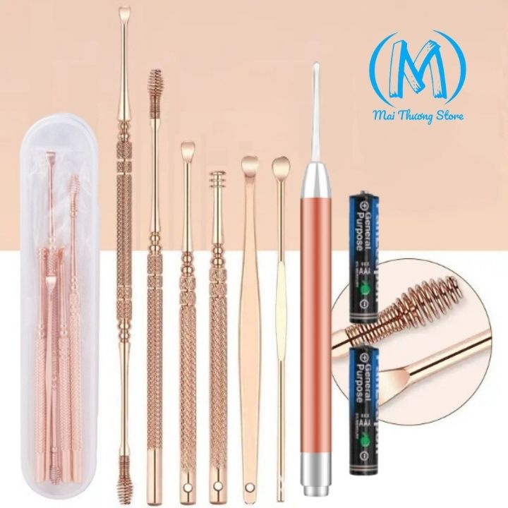 Bộ Lấy Ráy Tai 4 - 11Món Có Đèn Soi Cho Bé Và Gia Đình