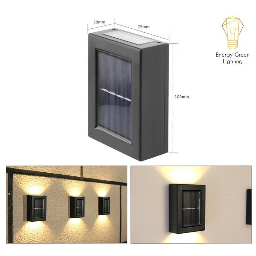 Đèn Tường 2 Đầu Chiếu Sáng Energy Green Lighting MT-33,MT-32 - Sử Dụng Năng Lượng Mặt Trời - Ánh Sáng Trắng,Vàng,Đổi Màu