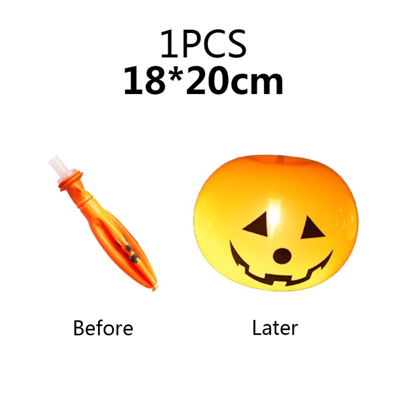 Bong Bóng Latex Hình Bí Ngô Phát Quang Trang Trí Halloween