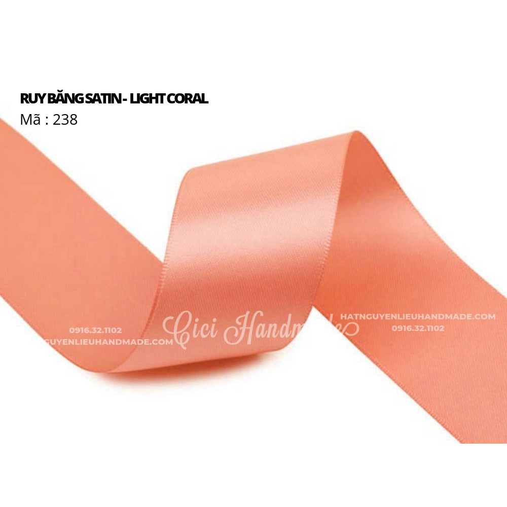 Cuộn 5M Ruy băng Satin 2 mặt màu hồng nhạt hồng nude be - link 8/9 Cici Handmade ruyban gấm hoa lụa ruyban ribbon satin