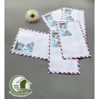 Phong bì, bao thư màu trắng, có keo dán ( 10 cái )