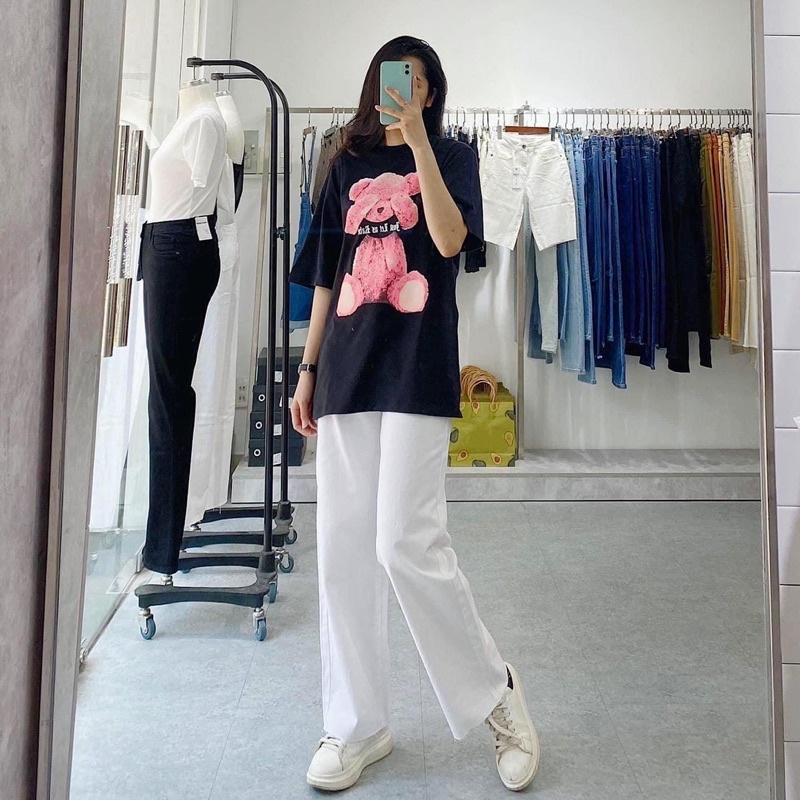 Áo thun xuất Hàn Gấu hồng