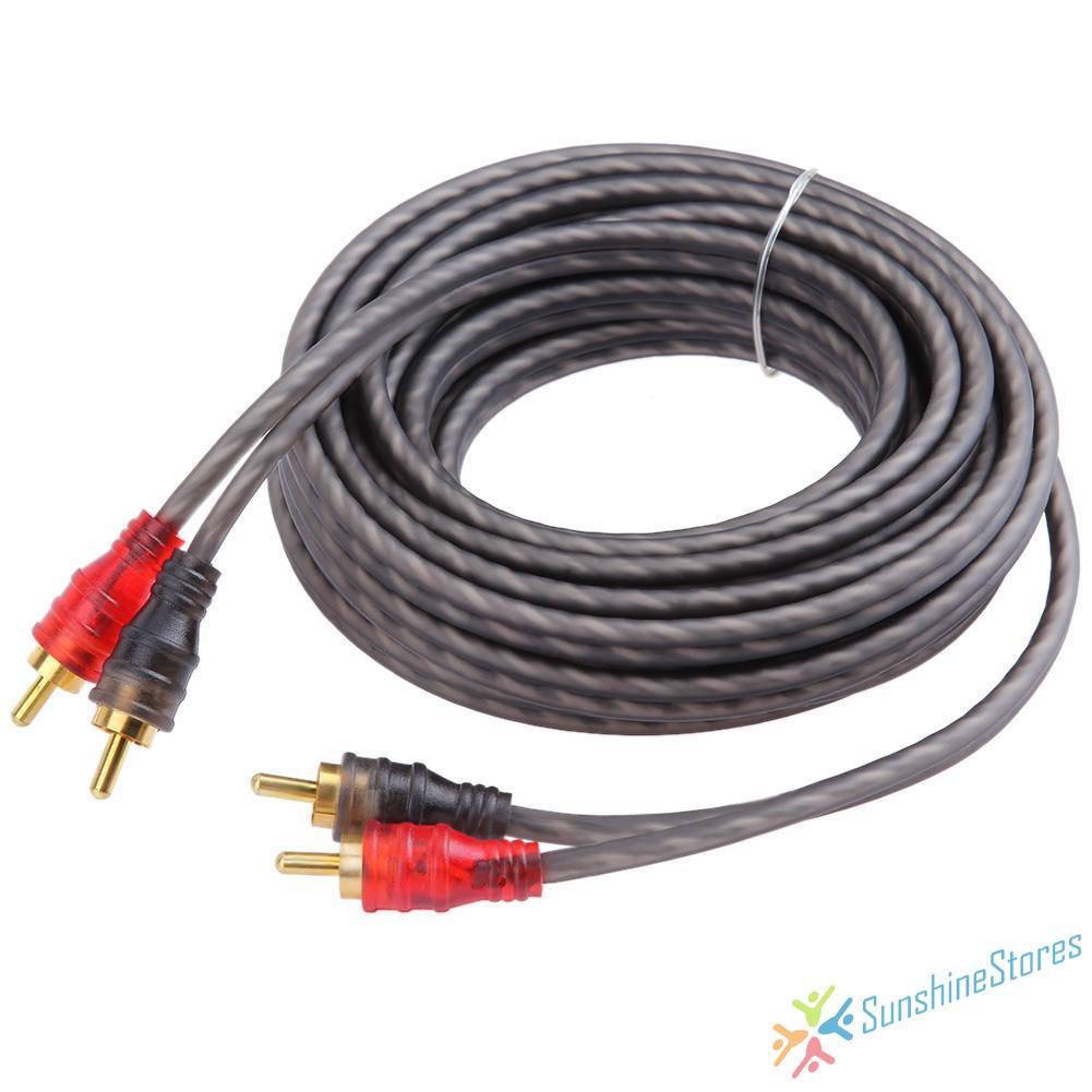  READY STOCK5m/16ft High Fidelity 2 Male to 2 Male RCA Car Stereo Amplifier Audio Cable