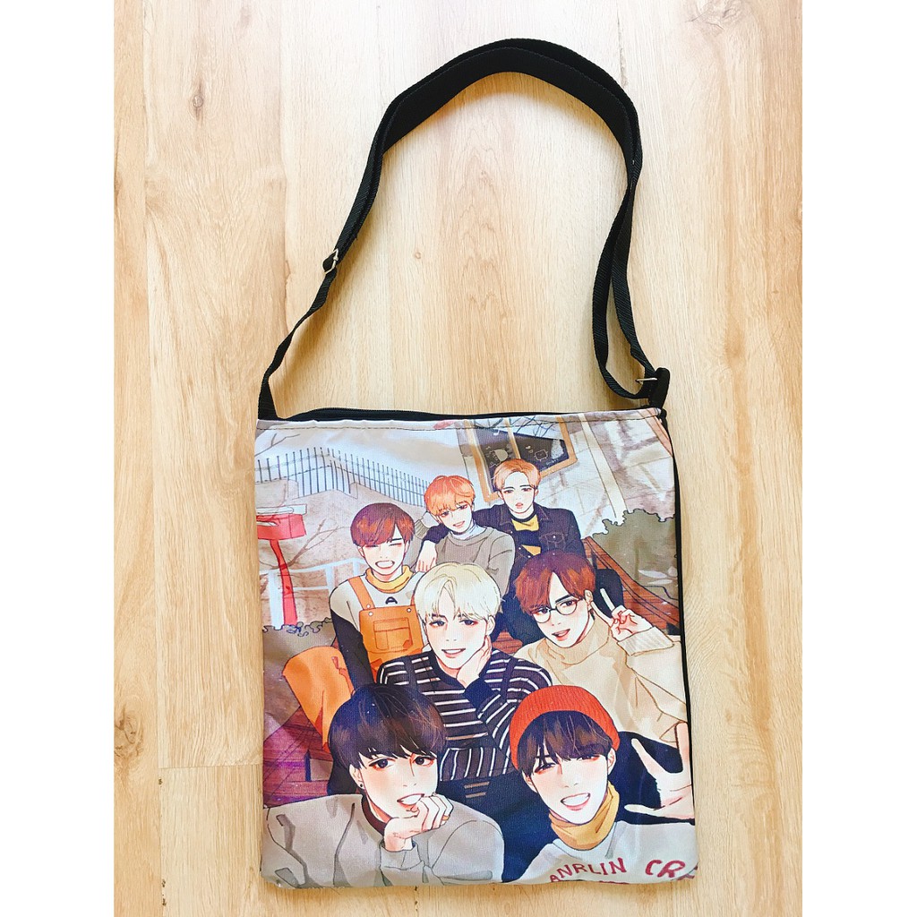 TÚI TOTE HỌA TIẾT CHIBI BTS HÀN QUỐC CỰC ĐẸP