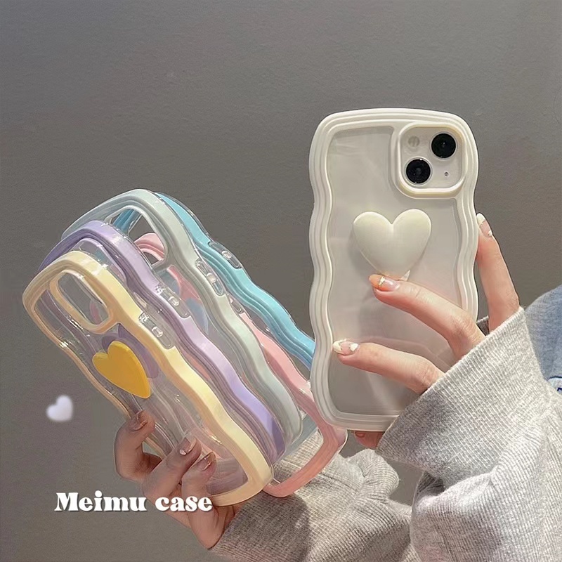 Ốp Điện Thoại Chống Sốc Màu Kẹo Hình Trái Tim 3D Cho for IPhone14 Pro Max 13 12 11 Pro Max X XS  Max XR  2 Trong 1
