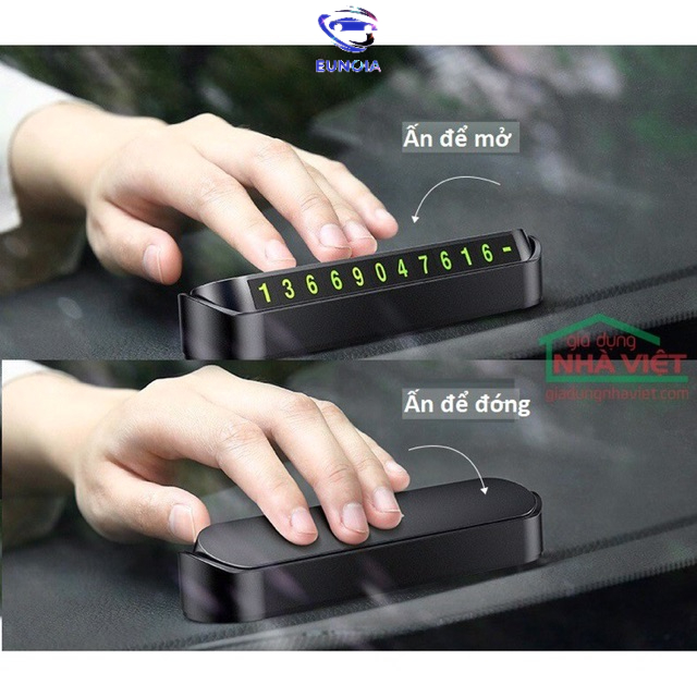 Bảng số điện thoại đặt taplo khi đỗ xe - bảng có 6 dãy số phản quang - thẻ ghi số điện thoại