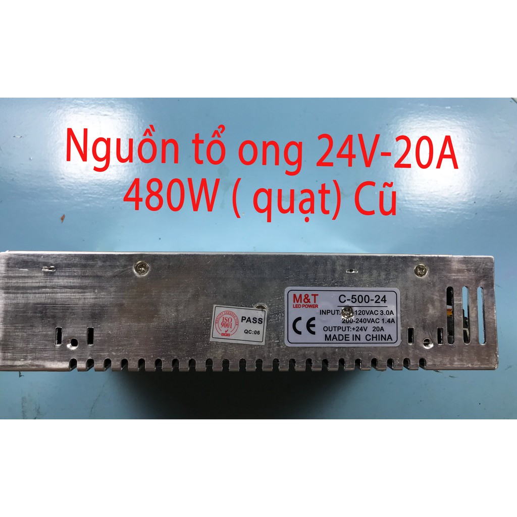 Nguồn tổ ong 24V 20A 480W (quạt) Cũ