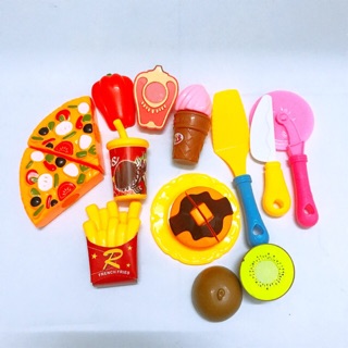 [Mã TOYDEC hoàn 20K xu đơn 50K] Túi đồ chơi thức ăn nhanh kèm bánh pizza dành cho bé thích nấu ăn, làm đầu bếp 170D2