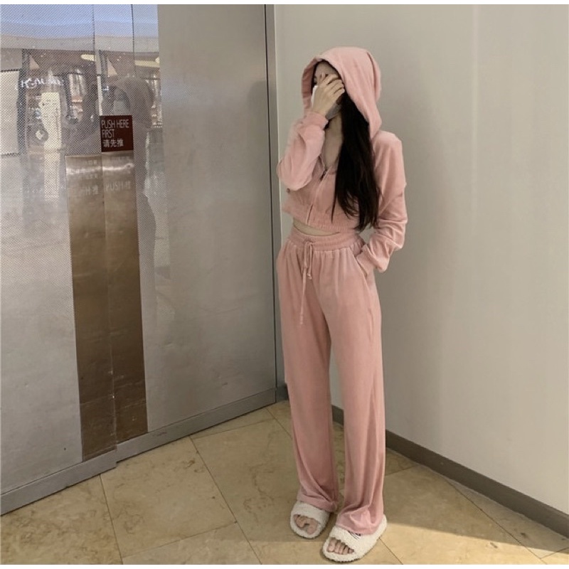 Set áo quần thể thao pink Ulzzang
