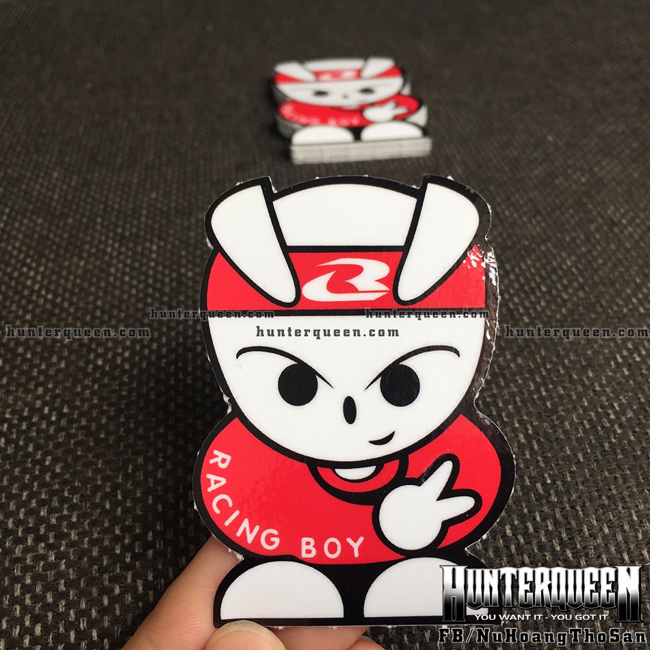 Bộ 2 Hình Thỏ Racing Boy Đứng [4.6X6.7Cm]. Decal Logo Dễ Thương, Sticker In  Theo Yêu Cầu. Hình Dán Xe Máy, Nón Bảo Hiểm | Shopee Việt Nam