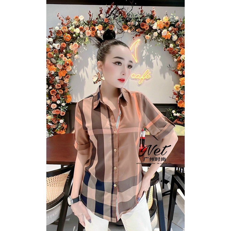 Sơ mi kẻ burberry cao cấp