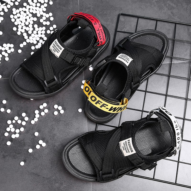 Giày sandal YOZOH cho nam màu đen & đỏ phong cách thời trang size 39-45