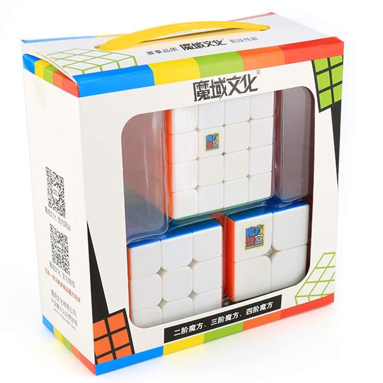 Combo 3 Rubik Moyu Meilong Stickerless ( 2x2, 3x3, 4x4 ) Phát triển kỹ năng trí tuệ IQ