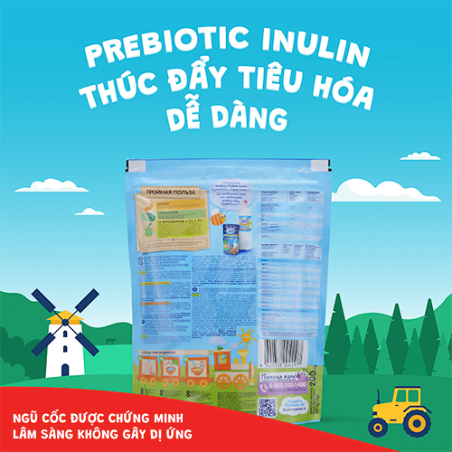 Thùng 9 Gói Bột ăn dặm lúa mì táo dâu tây Fruto Nyanya 200g/gói