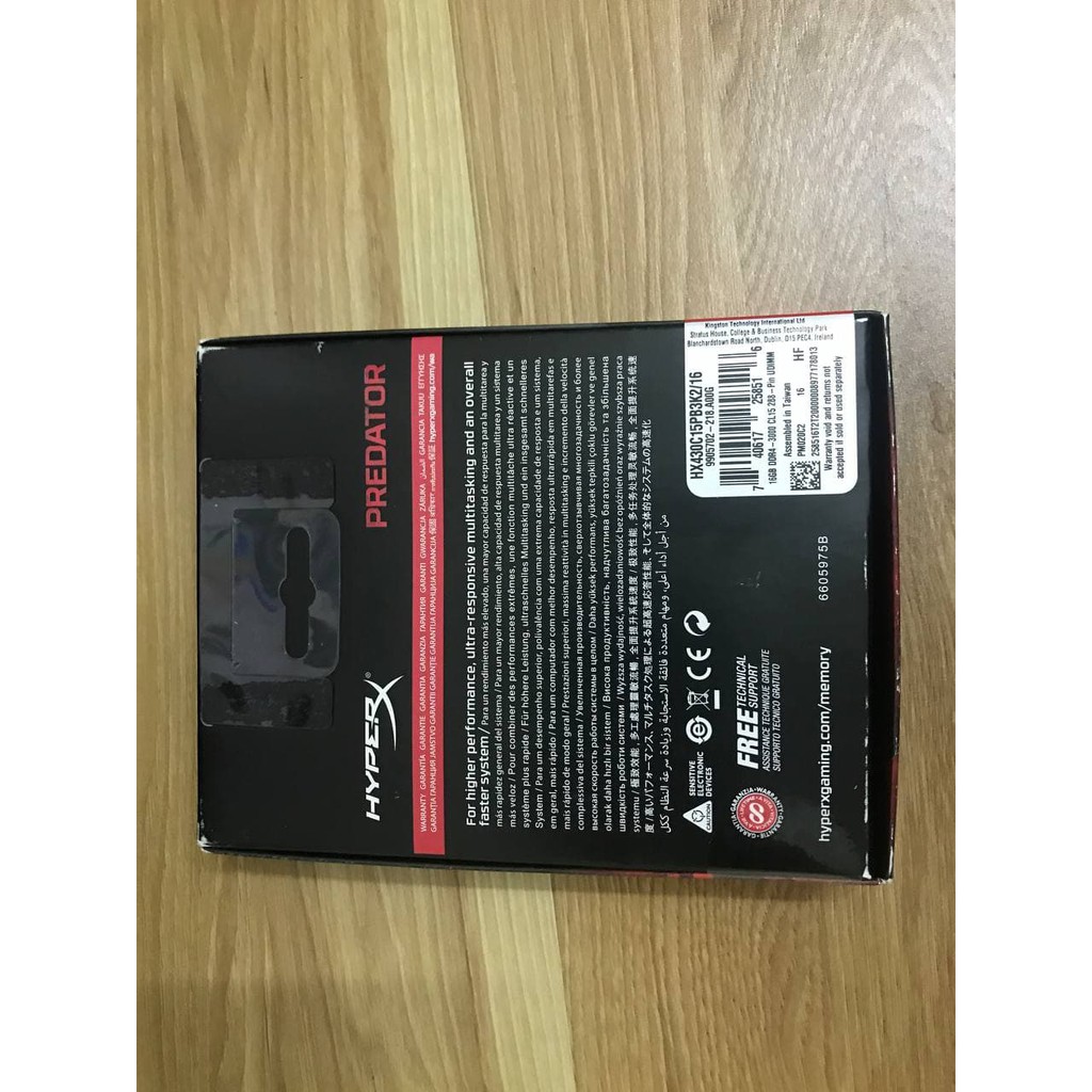 Ram PC Kingston HyperX Predator 16GB 3000MHz Black DDR4 (8GBx2) HX430C15PB3K2/16