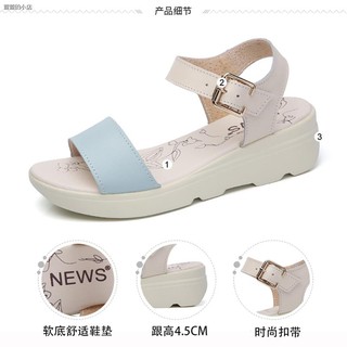 Giày sandal da đế bằng hở ngón thời trang 2020 cho nữ
