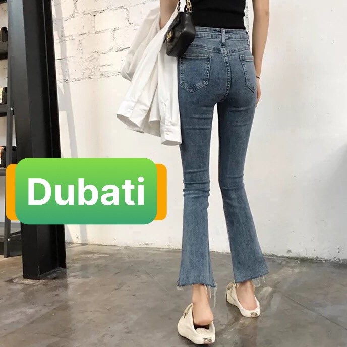 QUẦN JEAN NỮ XANH ỐNG LOE BASS LƯNG CAO NÂNG MÔNG SANG CHẢNH - DB 532- DUBATI FASHION