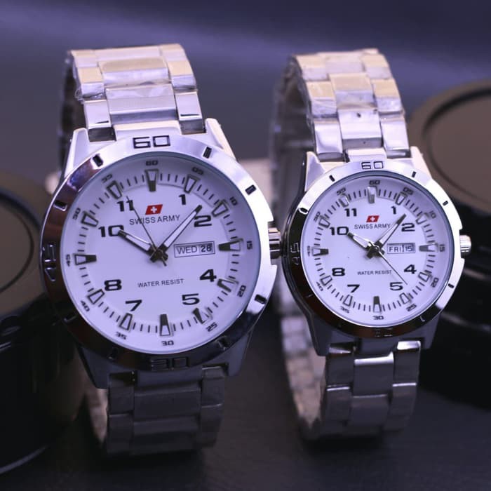 Swiss Army Đồng Hồ Đeo Tay Thời Trang Bằng Thép Không Gỉ Dành Cho Cặp Đôi