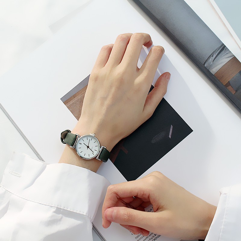 (giá sỉ) đồng hồ thời trang Dây Da nữ Viser mặt gạch
