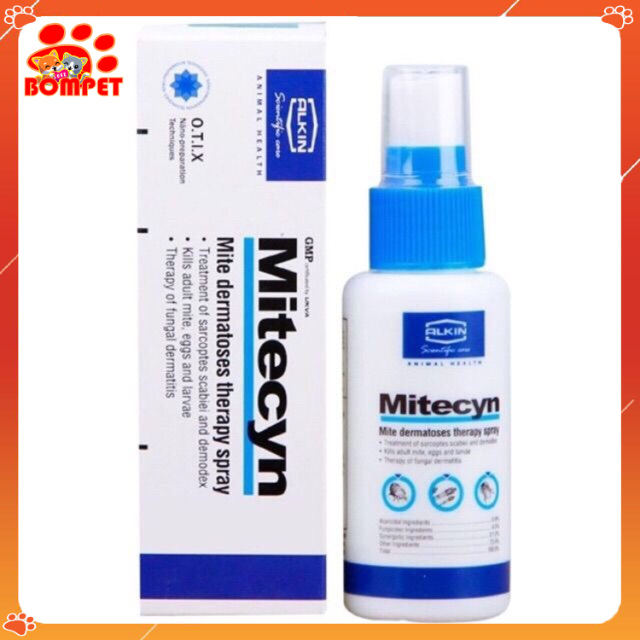 Mitecyn Alkin | Xịt Ve, Ghẻ, Viêm da Cho Chó Mèo | Chai 50ml - Alkin - BOMPET