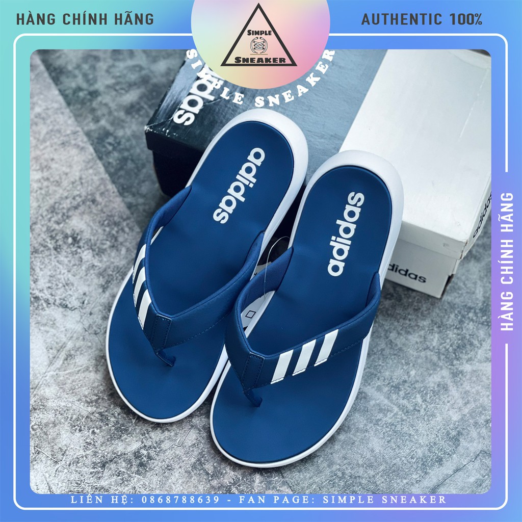 [Adidas giày]Dép Tông Adidas 💙FREESHIP💙 Adidas Comfort Flip Flops Blue Chính Hãng  - Dép Kẹp Thời ?