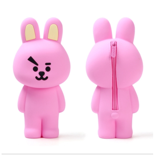 Túi Đựng Bút Bằng Silicone Cỡ Lớn In Hình Gấu Nâu Bts