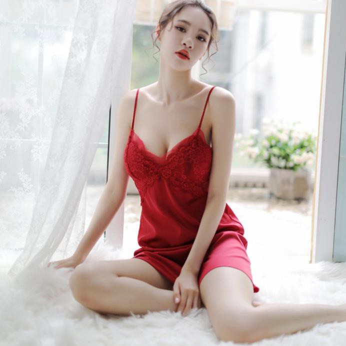 [HÀNG CAO CẤP] Váy ngủ sexy đan dây hông đầm ngủ lụa phối ren gợi cảm với 5 màu Hot Trend Ly Ly Shop | BigBuy360 - bigbuy360.vn