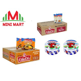 COMBO THÙNG MÌ GẤU ĐỎ 65G + THÙNG CHÁO GẤU ĐỎ 50G + PHÔ MAI 256G