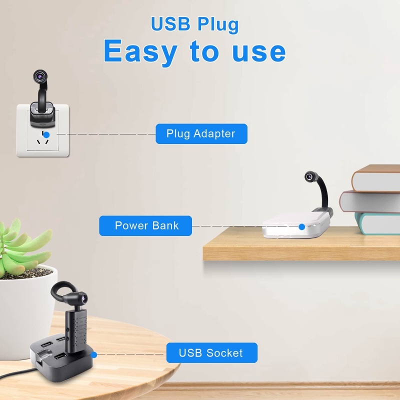 Camera WiFi di động dành cho trí tuệ nhân tạo iOS/Android An toàn cho trẻ em Máy quay điều khiển từ xa Camera mini xem từ xa với AI Mini nhận dạng hình dạng con người