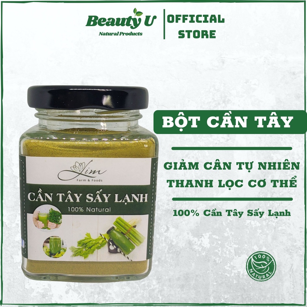 Bột Cần Tây Giảm Cân  Sấy Lạnh Nguyên Chất Hũ 150Gram Lim - Hỗ Trợ Giảm Cân , Thanh Lọc Cơ Thể , Giảm Mụn Mờ Thâm