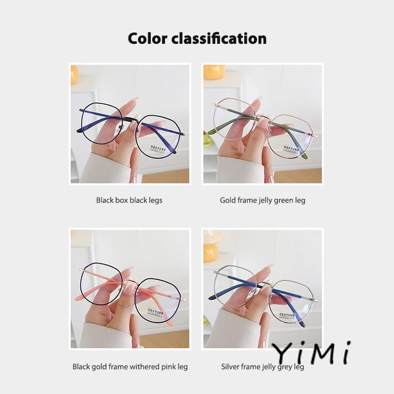 Mắt Kính Gọng Kim Loại Chống Ánh Sáng Xanh Phong Cách Retro Thời Trang Cho Nữ