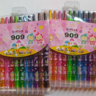 Bút sáp vặn 12 màu dài 909-12