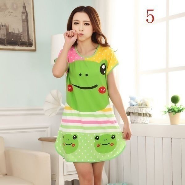 Đầm ngủ dáng suông in hình động vật đáng yêu cho nữ | BigBuy360 - bigbuy360.vn