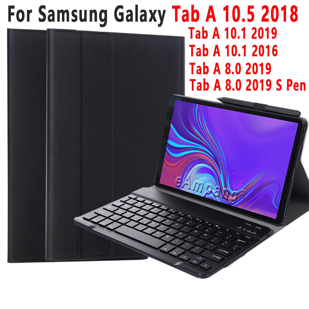 Bao Da Kèm Bàn Phím Cho Samsung Galaxy Tab A 8 8.0 2019 10.1 A6 2016 10.5 2018 T290 T295 P200 P205 T510 T515 T590 T595 T580