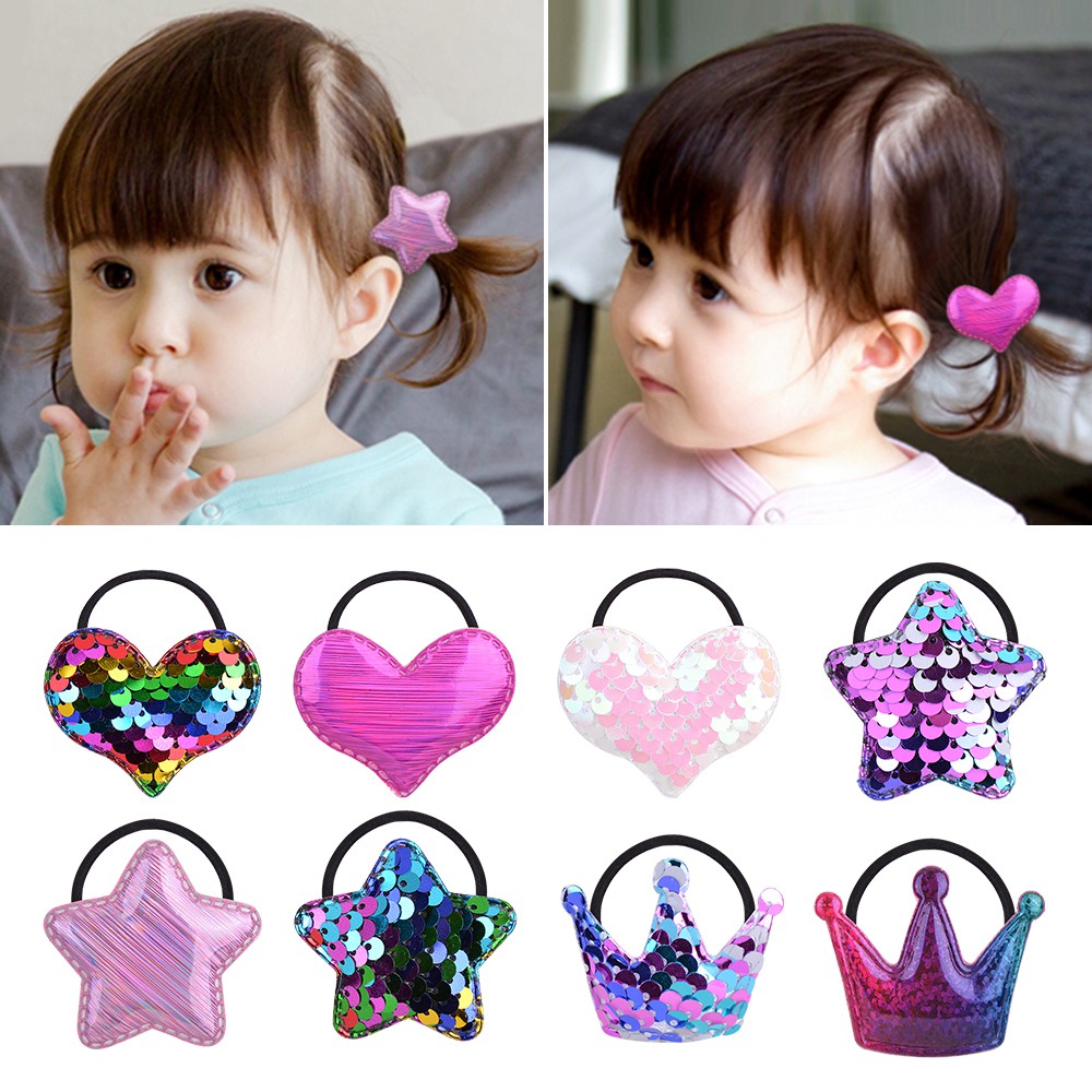 Dây buộc tóc KIDSBOWS đính sequin lấp lánh thời trang dễ thương cho bé gái