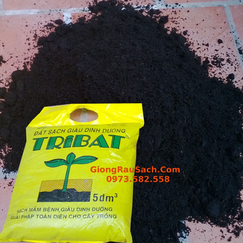 Đất Sạch Trồng Cây trồng rau trồng rau mầm cải tạo đất Tribat 5dm3