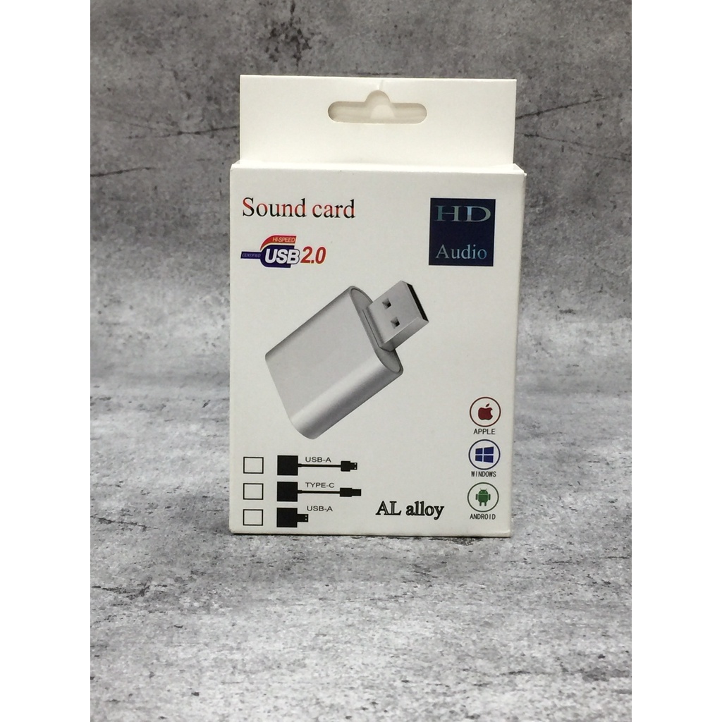 CÁP TYPE-C -&gt; AUDIO 7.1 AL ALLOY ĐEN, BẠC
