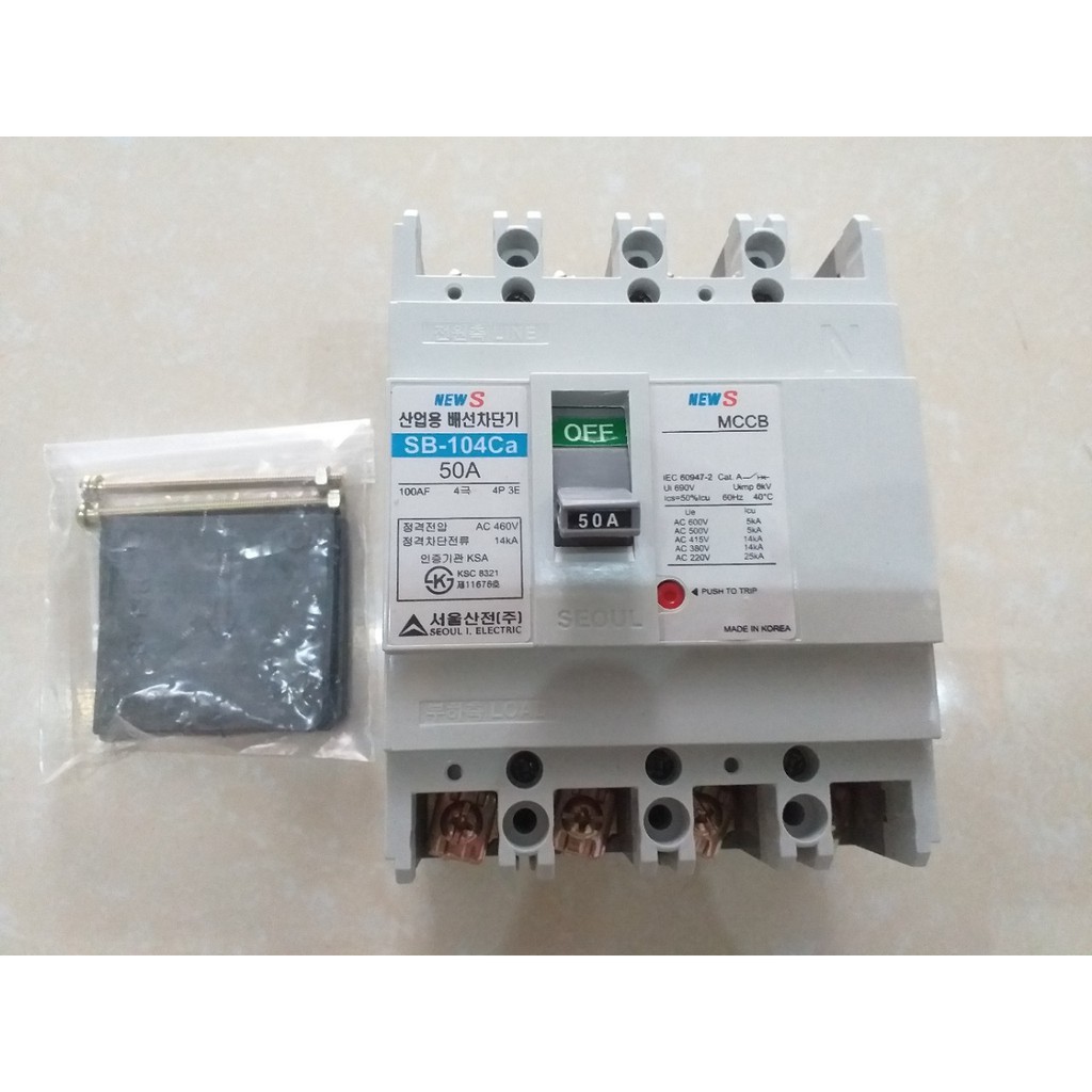 Aptomat chống chập 3 pha 4 cực Hàn Quốc 50A