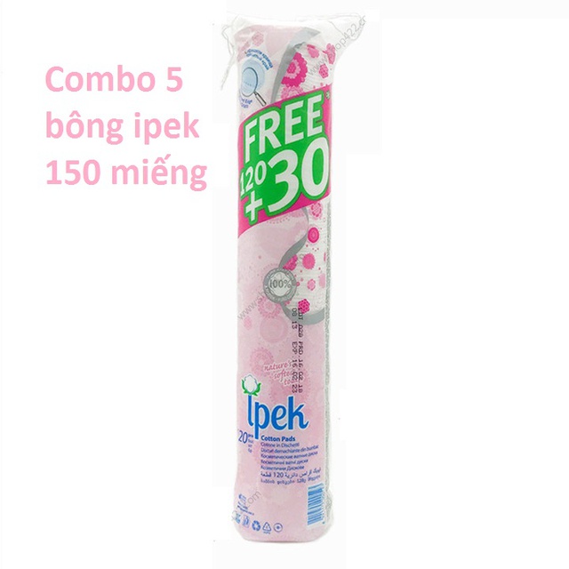 Combo 5 gói bông tẩy trang Ipek 150 miếng ( 5 x 150)
