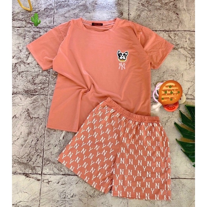 🍀Sét bộ logo thêu NY chú khỉ xinh mát mẻ