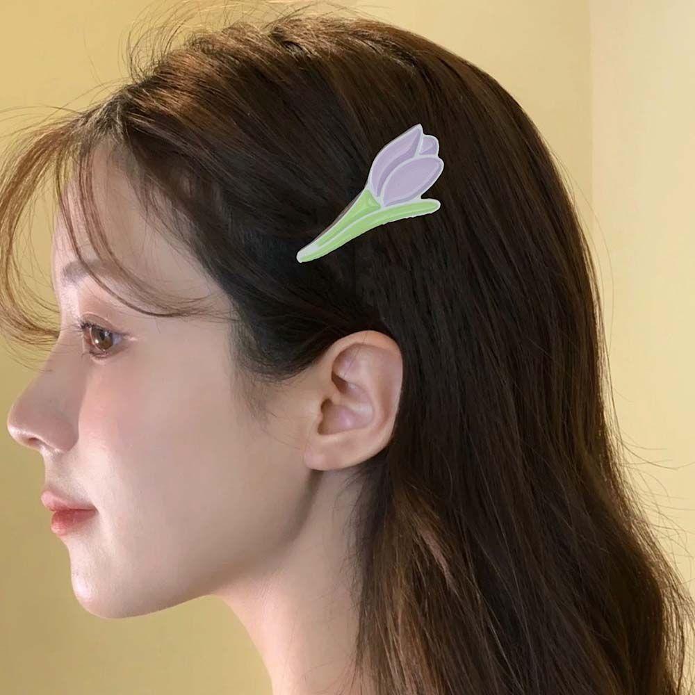 Kẹp Tóc Hoa Tulip Màu Tím Thời Trang Cho Nữ